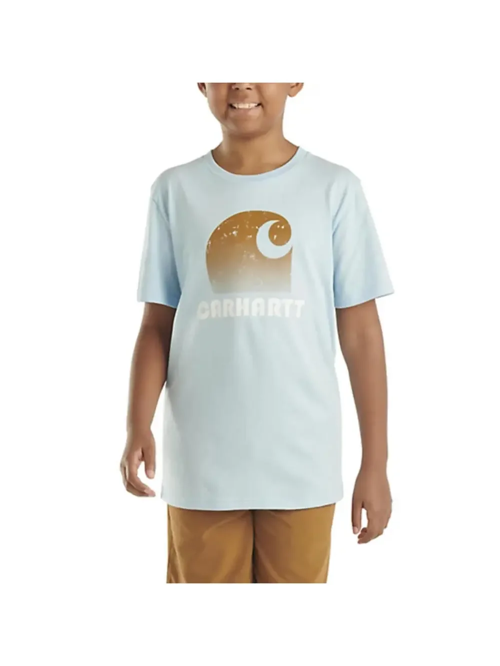 (C90) Carhartt Boys' Logo Short Sleeve Graphic T-Shirt Medium Crew Neck Cotton